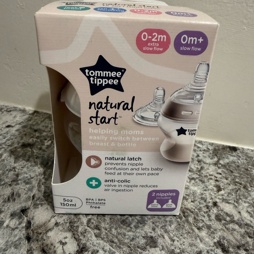 Tommee Tippee Natural Start Baby Bottle 5oz - Pink/White